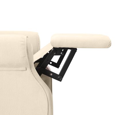 vidaXL atgāžams krēsls, krēmkrāsas audums