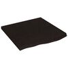 vidaXL galda virsma, tum&scaron;i brūna, 60x60x(2-4) cm, ozola masīvkoks