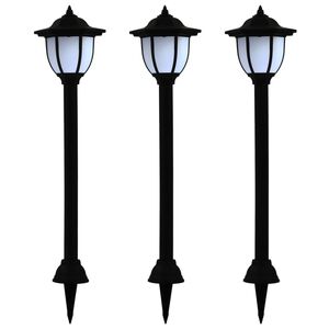 vidaXL āra LED solārās lampas, 3 gab., melnas