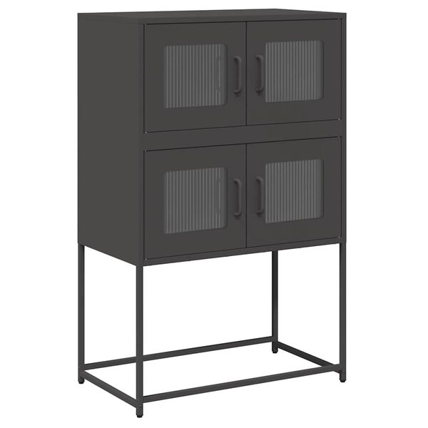 vidaXL Highboard Black 68x39x107 cm Tērauds