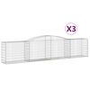 vidaXL arkveida gabiona grozi, 3 gb., 400x50x80/100cm, cinkota dzelzs