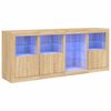 vidaXL kumode ar LED lampiņām, ozolkoka krāsa, 164x37x67 cm