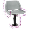 vidaXL salokāms laivas sēdeklis, bez spilvena, pelēks, 48x51x41 cm