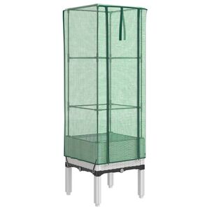 vidaXL paaugstināta puķu kaste ar pārsegu, 40x40x140 cm