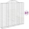 vidaXL arkveida gabiona grozi, 7 gb., 200x50x180/200cm, cinkota dzelzs