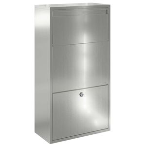 vidaXL Paku nodo&scaron;anas kaste Sudraba 44 x 22 x 82 cm Cinkots tērauds