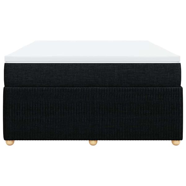 vidaXL atsperu gulta ar matraci, melns, 160x200 cm, audums