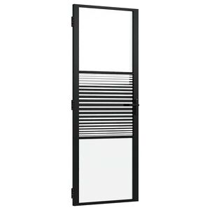 vidaXL Stikla durvis 76 x 3,5 x 201,5 cm Alumīnijs Melns