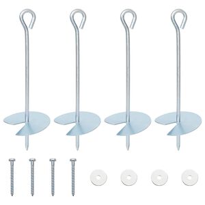 vidaXL Zemes enkurs 4 pcs Sudraba &Oslash;10 x 30 cm Cinkots metāls