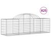 vidaXL arkveida gabiona grozi, 25 gb., 200x50x60/80 cm, cinkota dzelzs