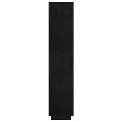 vidaXL grāmatu plaukts, melns, 60x35x167 cm, priedes masīvkoks