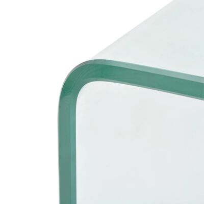 vidaXL kafijas galdiņš, 98x45x30 cm, caurspīdīgs, rūdīts stikls