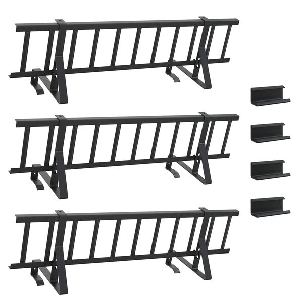 vidaXL Jumta sniega aizsargs Melna 300 x 29,5 x 34,5 cm Tērauds