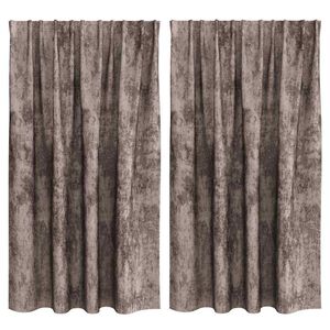 vidaXL Samta aizkari ar aizkariem 2 pcs Kapučīno 140 x 140 cm Samts