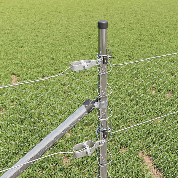 vidaXL Žoga āķis Sudraba 25 x 0,5 m (25 mm acu) Tērauds