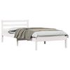 vidaXL Gultas rāmis Balts 225,5 x 95,5 x 69,5 cm Cieta priede
