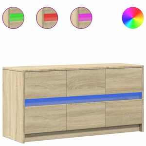vidaXL TV skapītis ar LED, koka krāsa, 100x34x50 cm, inženierijas koks
