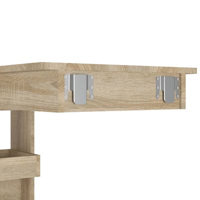 vidaXL sienas bāra galds, ozolkoka, 102x45x103,5 cm, inženierijas koks
