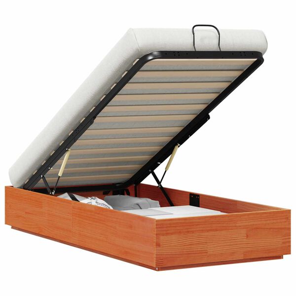 vidaXL Otomāna gultas rāmis ar uzglabā&scaron;anu Vaska Brūns 80 x 200 cm