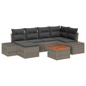vidaXL Dārza dīvānu komplekts 7 pcs Pelēka