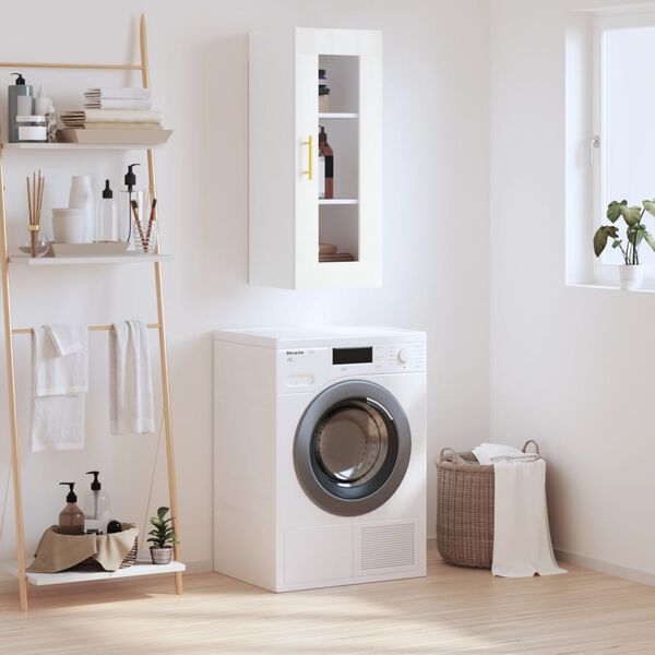 vidaXL sienas skapītis, 34,5x34x90 cm, balts