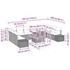 vidaXL Dārza dīvānu komplekts ar spilvenu 11 pcs bē&scaron;a un gai&scaron;i pelēka