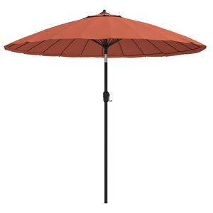vidaXL dārza saulessargs ar alumīnija kātu, 250 cm, sarkanbrūns