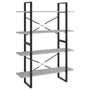 vidaXL 4-līmeņu grāmatu plaukts, pelēks 100x30x140cm inženierijas koks