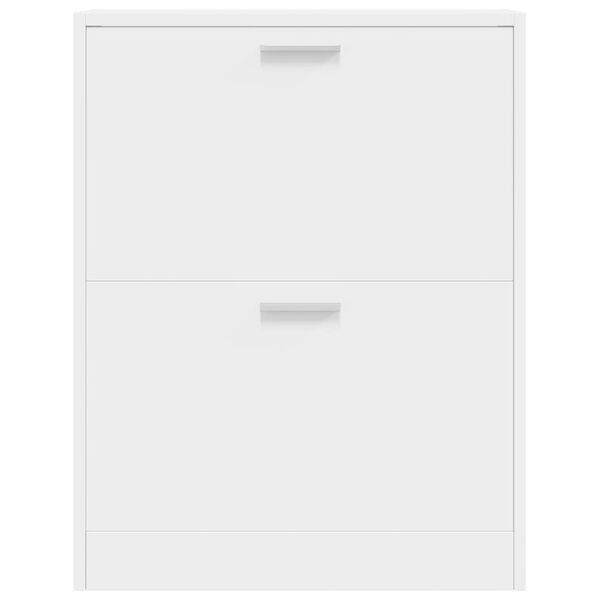 vidaXL apavu skapis ar 2 nodalījumiem, balts koks