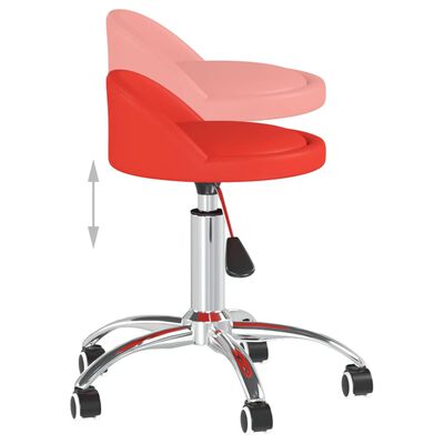 vidaXL salona krēsls, sarkana mākslīgā āda