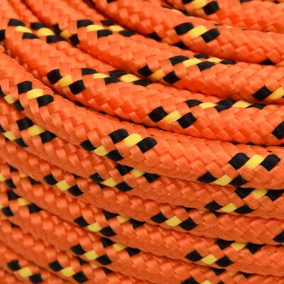 vidaXL laivu virve, oranža, 6 mm, 100 m, polipropilēns
