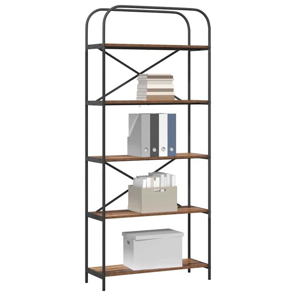 vidaXL Grāmatu plaukts Vecs koks 80 x 30 x 183 cm Inženierijas koks