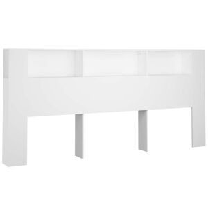 vidaXL gultas galvgalis ar plauktu, balts, 220x18,5x104,5 cm