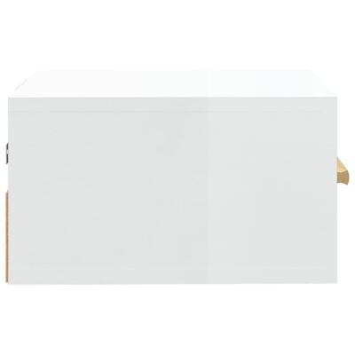 vidaXL sienas naktsskapītis, spīdīgi balts, 35x35x20 cm