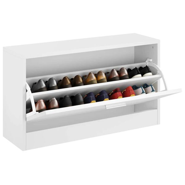 vidaXL apavu uzglabā&scaron;anas sols, 80x24x45 cm, balts