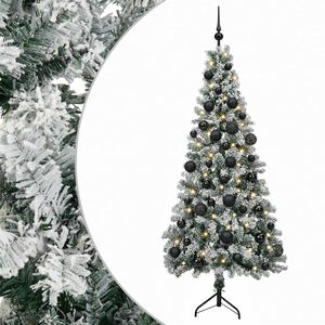 vidaXL Mākslīgā Ziemassvētku egle ar bumbiņu 120 cm 150 LED