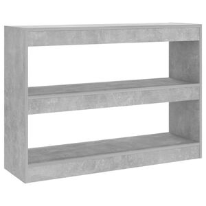 vidaXL grāmatu plaukts, aizslietnis, betona pelēks, 100x30x72 cm