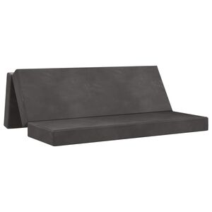 vidaXL Salokāms dīvāngulta 180 x 67 x 45 cm Tum&scaron;i pelēka