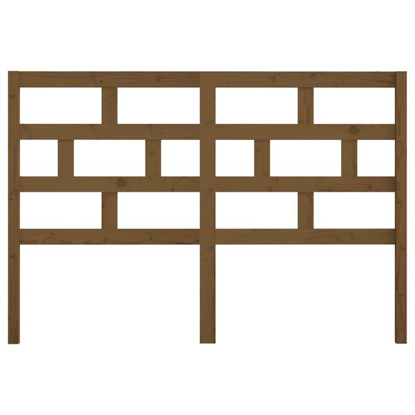 vidaXL gultas galvgalis, medus brūns, 156x4x100 cm, priedes masīvkoks