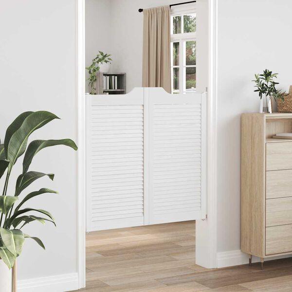 vidaXL veramas durvis, žalūziju dizains, 2 gab., balti, 100x100 cm