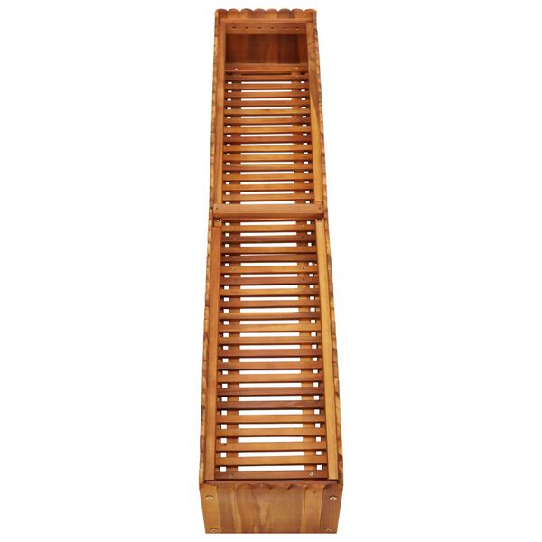 vidaXL augstā puķu kaste, 150x30x25 cm, akācijas masīvkoks