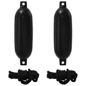 vidaXL Laivu fenderi 2 gab. &Oslash; 16 x 58 cm Melns PVC