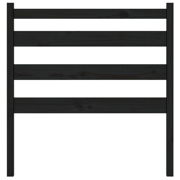 vidaXL gultas galvgalis, melns, 106x4x100 cm, priedes masīvkoks