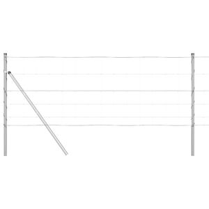 vidaXL Zemes fiksēts metinātā stieple žogs 25 x 0,8 m Cinkota tērauda
