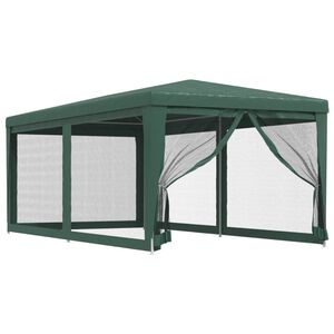 vidaXL svinību telts, ar 6 sieta sienām, 3x6 m, zaļa, HDPE