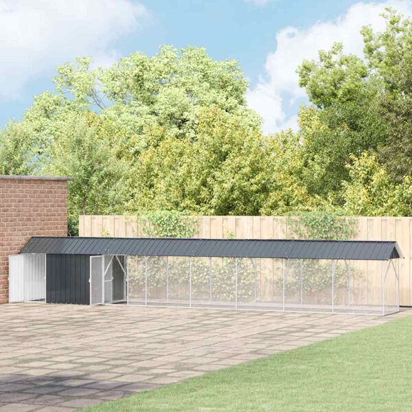 vidaXL Putnu būris Antracīts 844 x 103 x 142 cm Cinkots tērauds