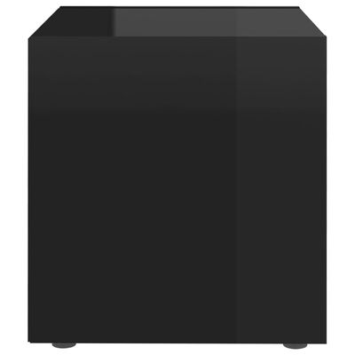 vidaXL TV plaukti, 4 gab., spīdīgi melni, 37x35x37 cm, skaidu plāksne