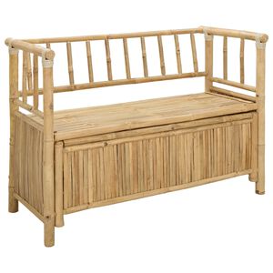 vidaXL Dārza Krātuves Sols 110 x 47 x 80 cm Bambuss Dabiska Taisnstūra
