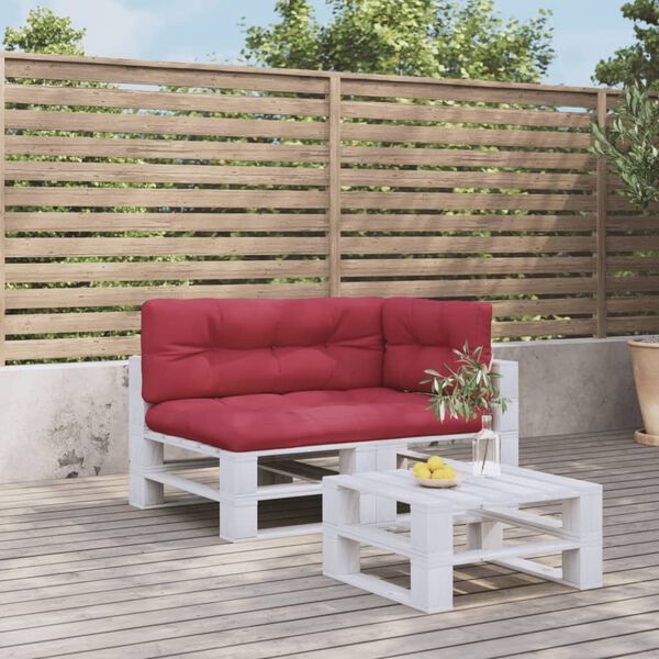 vidaXL pale&scaron;u matrači, 3 gab., vīnsarkans audums