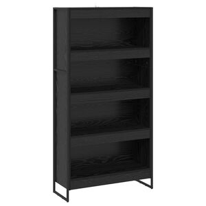 vidaXL Grāmatplaukts 80 x 30 x 155 cm Inženierijas koks Melns ozolkoks